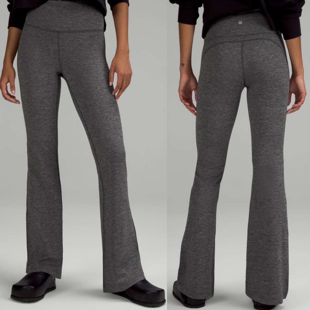 Lululemon Groove Super High Rise Flared Yoga Pants Nulu Heather Grey Size 6‎ Y2K
